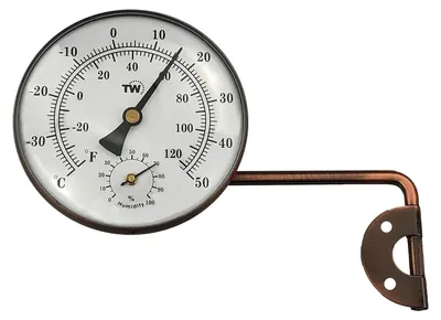 Immagine prodotto di Termometro World: termometro da esterno in ottone, dal design elegante