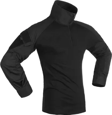 Image de T-shirt à manches longues Invadergear Combat Noir L Homme Noir L
