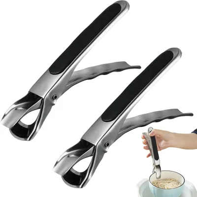 Produktbild von Kuechenzangen 2 Stueck, Edelstahl, hitzebestaendig, rutschfeste Griffflaeche, fuer Kochen und Backen