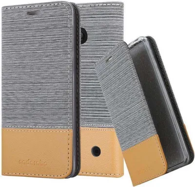 Produktbild von Cadorabo Hülle für Nokia Lumia 550 Schutzhülle in Grau Handy Hülle Etui Book Case Cover