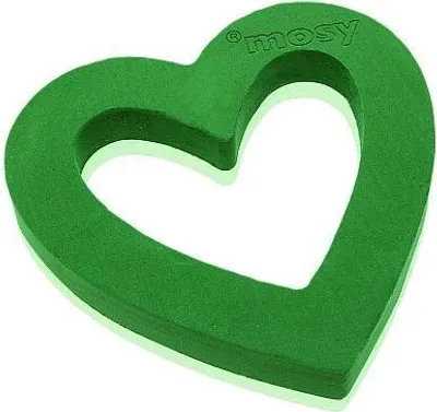 Produktbild von Steckschaum-Herz, 37 cm, offen, Steckmasse, Herzen, Steckmoos, Steckschwamm