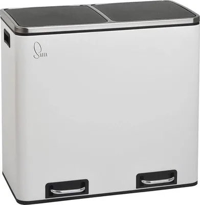 Produktbild von Famanu Abfalleimer 60 Liter - Mit Trennsystem - Weiß