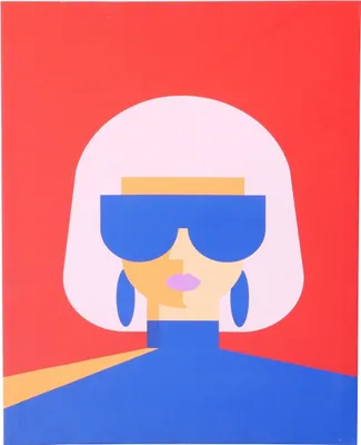Produktbild von Bild Rachel - Moderne Frau in Blau, Hellrosa und Rot