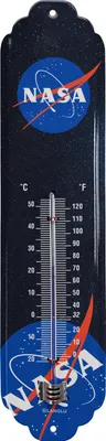 Produktbild von Blechschild Thermometer NASA Merchandise - NASA Geschenke für Science Fans zum Geburtstag - NASA Thermometer aussen analog mit Meatball Logo