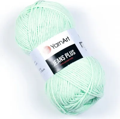 Produktbild von YarnArt Jeans Plus Garn 79 Mint, 100g/160m – Weich & Ideal für Amigurumi, Baumwolle/Acryl-Mix
