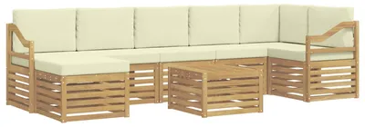 Produktbild von vidaXL Outdoor-Sofagarnitur 8 stk. Weiß und Creme Polyester