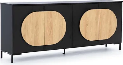 Image de Commode noire et brune Chambre à coucher Commode en bois design Noble buffet