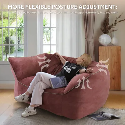 Produktbild von PillowPalette - Polstersofa, Loungesofa, Abnehmbare Stuhlbezüge, Geeignet für Wohnzimmer, Schlafzimmer usw, Samt, Zimtfarbe 150cm