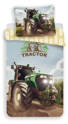 Obrázek produktu pro Sada povlečení Tractor 140x200 cm + 70x90 cm Green Yellow Black