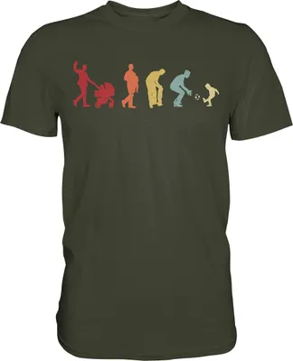 Produktbild von Fußball Papa Sohn Evolution Vatertag Geschenk Vater T-Shirt – Urban Khaki / L