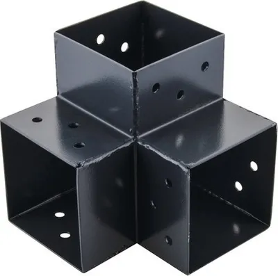 Produktbild von Steckverbinder Ecke 90°, 3 Enden, anthrazit, 91x91 mm, Typ B