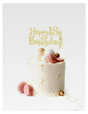 Produktbild von Tortendeko für den 18. Geburtstag Mädchen und Junge Gold Glitzer Happy 18. Geburtstag Cake Topper für Partydekoration