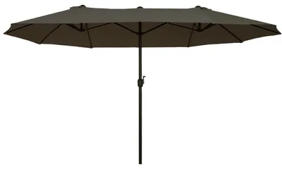Produktbild von Doppelsonnenschirm 455 x 265 cm, UV Schutz Sonnenschirm mit Handkurbel, Balkonschirm windfest Kurbelschirm Sonnenschutz für Balkon Garten, Grau