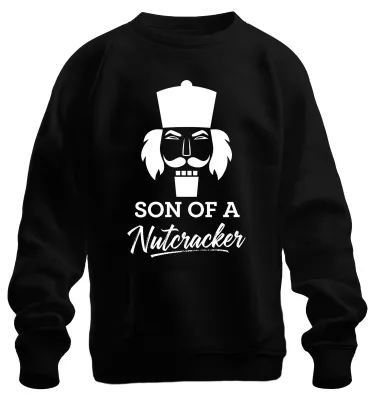 Immagine prodotto di FIGLIO DI UNO SCHIACCIANTE Natale Schiaccianoci divertente umoristico unisex felpa pullover, nero, XL