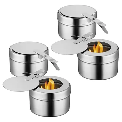 Produktbild von Hot Pot für Veranstaltungen,4PCS Fuel Holder mit Edelstahl Konstruktion und Effiziente Wärmeleitung,für Catering und Camping