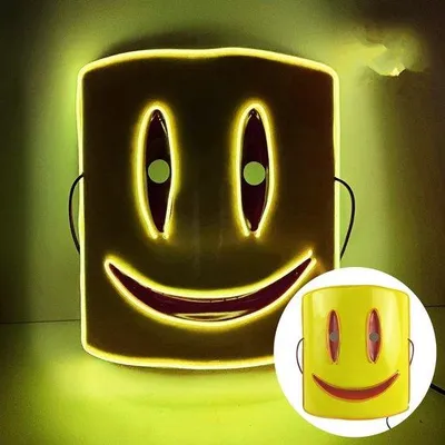 Productafbeelding van Halloween Masker - Lichtgevend Kostuum - Feestelijke Verlichting - Horror Design - 23 cm - Meerdere Kleuren