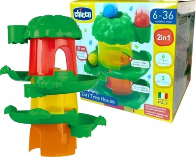 Zdjęcie produktu dla Chicco Zabawka Edukacyjna 2w1 Domek Na Drzewie Tor Kulkowy 6m+