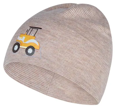 Produktbild von Sterntaler Beanie für Babys und Kinder mit Fahrzeug-Print und feinen Streifen