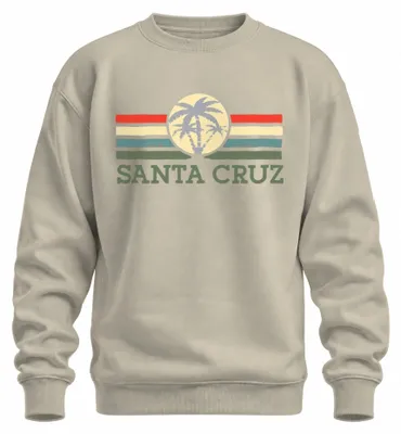 Productafbeelding van Santa Cruz, Californië, Palmenstrand, Surfvakantie, Retro, Oceaan, Sweater, Trui, Natuur, XL