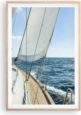 Produktbild von Gerahmtes Poster - Rahmen in heller Eiche - Meer Kreuzfahrt Segel - 61x91,5 cm - Wand Bild - Wanddeko - Wandbilder - Wandposter - Bilderrahmen - Bilder - Kunstdruck - Wandbild - P2NPA61x91-3647