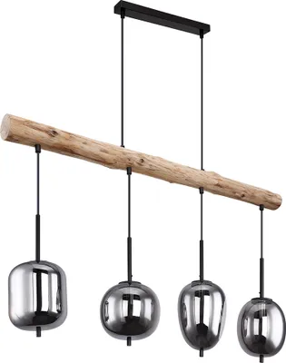Produktbild von Hängeleuchte, Glasschirm, Holzoptik, braun, H 130 cm