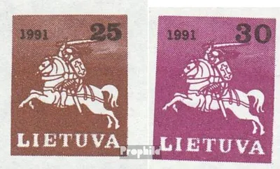 Produktbild von Briefmarken Litauen 1991 Mi 480-481 (kompl.Ausg.) gestempelt Reiter