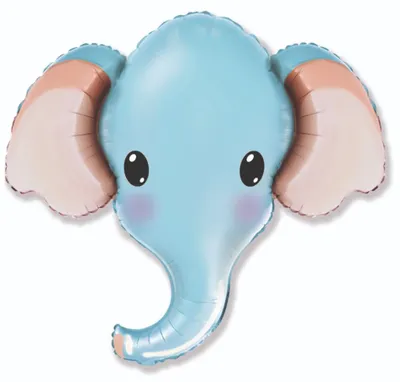 Produktbild von Folienballon - Elefant, Elefantenkopf, blau, 60 cm, Flexmetal