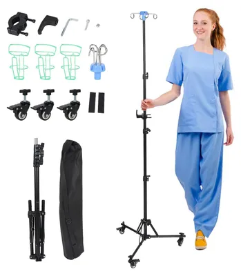 Produktbild von Infusionsständer mit Höhenverstellung und Ablage für den häuslichen Pflegebereich