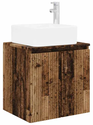 Image de vidaXL Meuble-lavabo mural en bois recyclé 53 x 35 x 63 cm, aggloméré