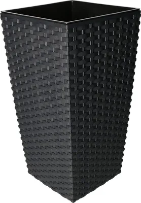 Immagine prodotto di KOTARBAU® Vaso da fiori 225x225x421 mm in rattan quadrato con vaso interno antracite