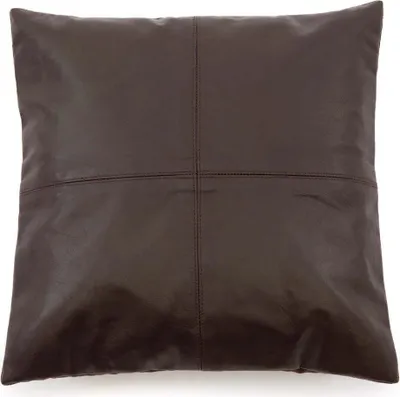 Image de Housse de coussin cuir chocolat 40x40x1cm