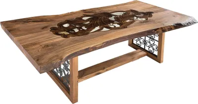Obrázek produktu pro Elegantní hnědý dřevěný stůl do obývacího pokoje moderní a stylový