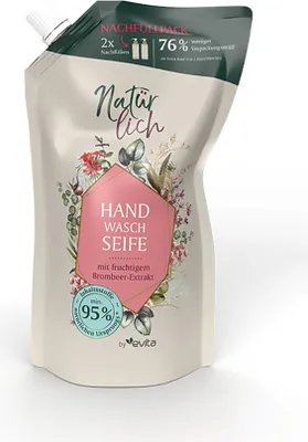 Produktbild von Natürlich by evita Handwaschseife Waldbeere Nachfüllbeutel 600 ml