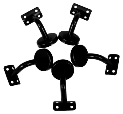 Produktbild von 5 Stück Edelstahl-Handlauf-Wandhalterungen Schwarz Massiv für Treppengeländer