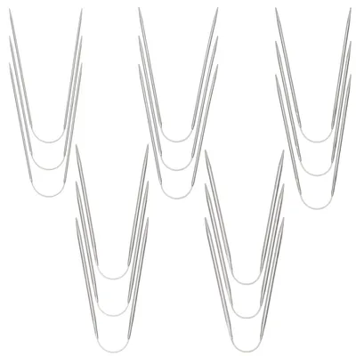 Rundstricknadeln 15er Set, 23 cm, Edelstahl, 2–4 mm