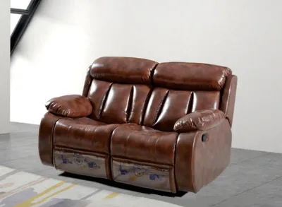 Zdjęcie produktu dla Sofa 2-osobowa tapicerowana nowoczesną tkaniną skórzaną do salonu dwuosobowa
