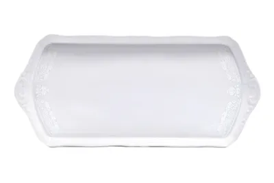 Obrázok produktu pre Štvorcový podnos, 38 cm, český porcelán, Sonata, biela čipka, Leander