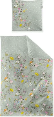 Produktbild von Irisette Mako-Satin Bettwäsche-Garnitur Tokio 8599 Farbe grün Größe 135x200+80x80