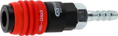 Productafbeelding van Universele veiligheidskoppeling voor perslucht, 3-in-1, 9 mm met slangfitting