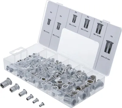 Obrázek produktu pro BGS technic 14127, Nýtovací matice, Hliník, Hliník, 230 g, 230 kusů, Krabice