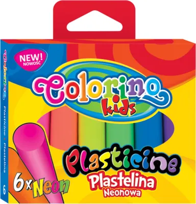 Zdjęcie produktu dla Plastelina 6 kolorów neonowa Colorino
