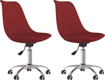 Produktbild von vidaXL Esszimmerstühle 2 Stk. Drehbar Weinrot Stoff