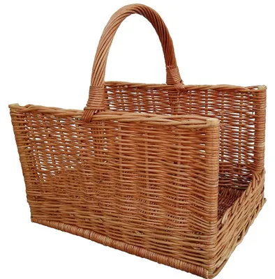 Produktbild von Kaminholzkorb aus Weide Braun 50x35x53 cm