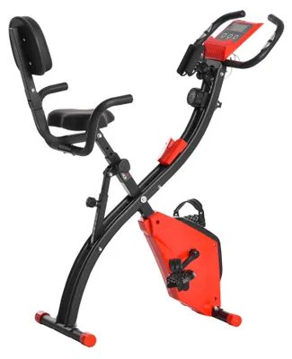 Immagine prodotto di Cyclette Magnetica Pieghevole con Display LCD in Acciaio Rossa