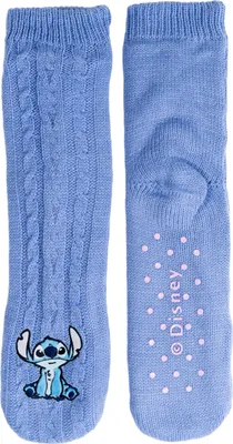 Produktbild von Disney Lilo & Stitch Hüttensocken - Strick Haussocken für Damen Kuschelsocken Flauschige Wintersocken warme Frauen Socken Lila 35-38