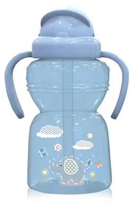 Zdjęcie produktu dla Butelka dla niemowląt Baby Care, 325 ml, sportowa, z ustnikiem i uchwytami, przeznaczona dla dzieci od 6 miesięcy