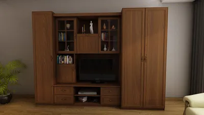 Produktbild von Meblast | Eden Wohnwand; Kirschbaum Porto - Premium Beschläge | Möbel, Retro, Modern TV-Möbel, Große Anbauwand, Schrankwand, Wohnzimmer-Set, Sonoma Eiche