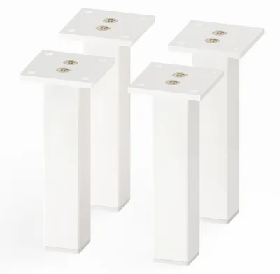 Produktbild von 4er Set sossai Aluminium Möbelfüße 150mm in Weiß Schrankfüße Sockelfüße