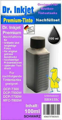 Produktbild von BR81BK - Black - Dr.Inkjet Premium Nachfülltinte für Brother Drucker