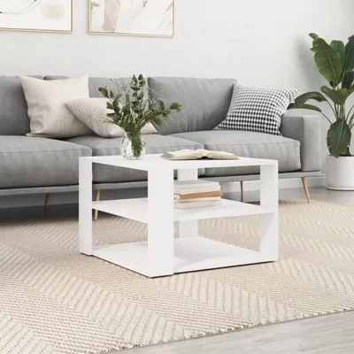Produktbild von [Home] Couchtisch Weiß 59,5x59,5x40 cm Holzwerkstoff , Neue Mode 2024 im häuslichen Leben